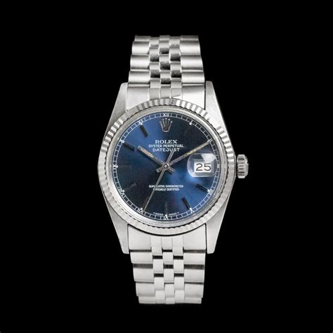 rolex datejust 1983|Rolex Datejust 16014 blue dial.